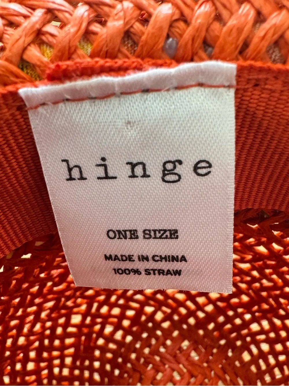 Hinge Orange 100% Straw Fedora with Floral Scarf Band